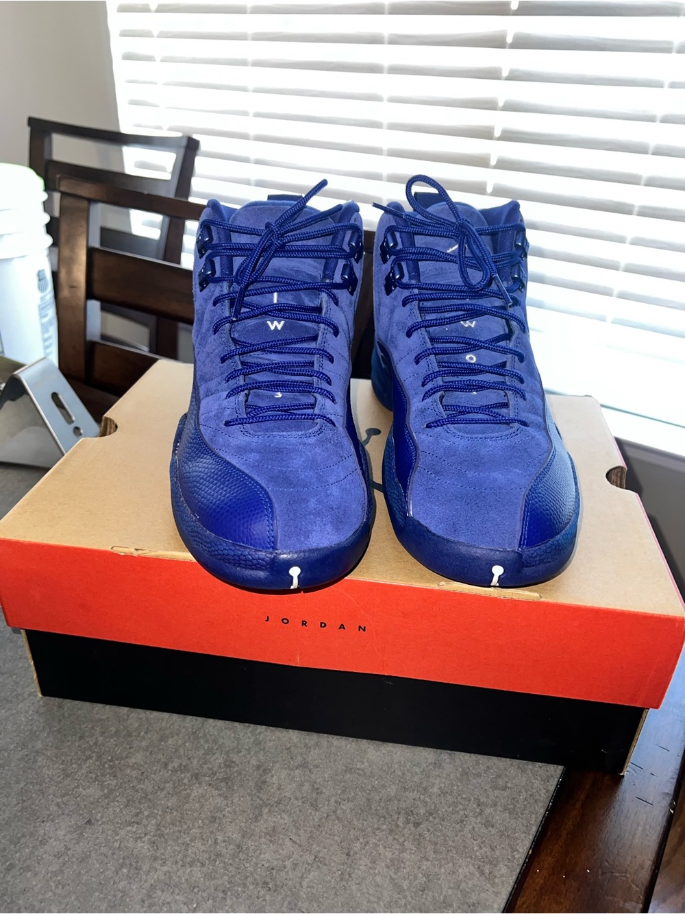 Jordan Men's Royal Blue Suede Sneakers